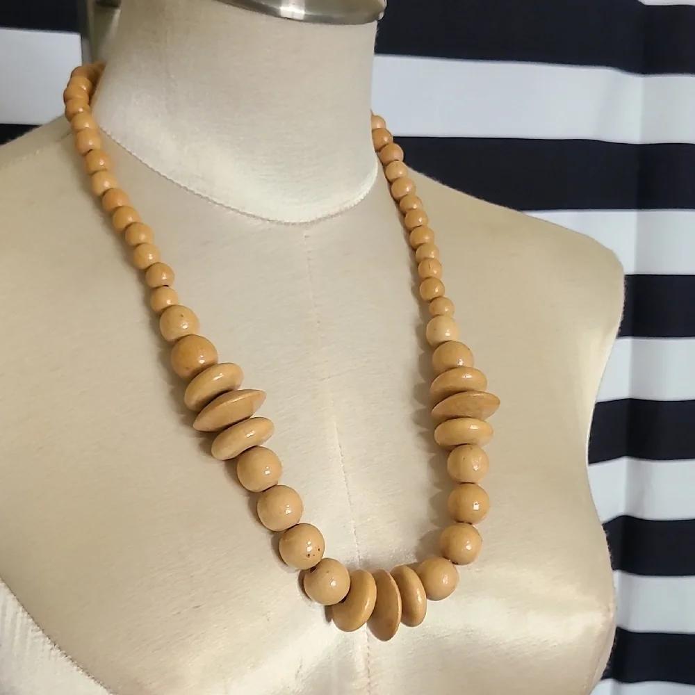 Elegant Tan Beaded Necklace